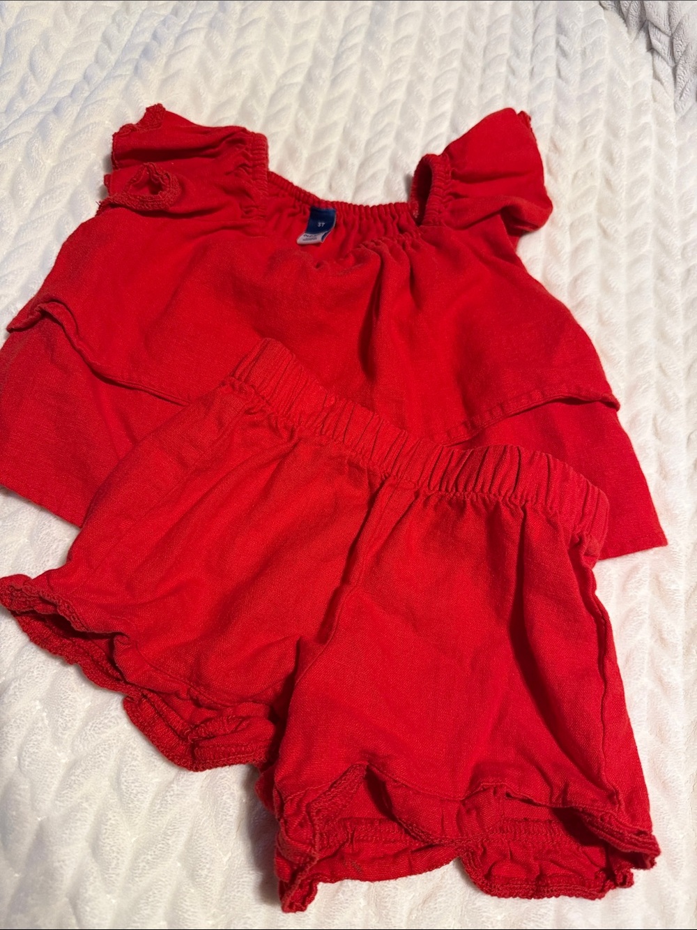 Girls Red Ruffle Short Set - Kids Bottoms